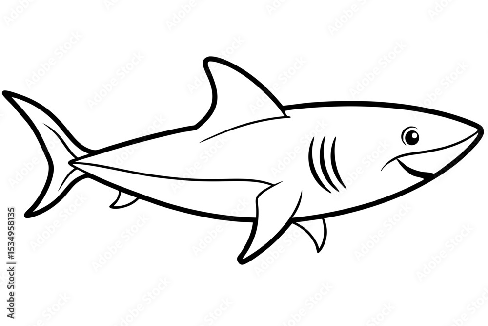 Obraz premium Minimalist Shark Vector