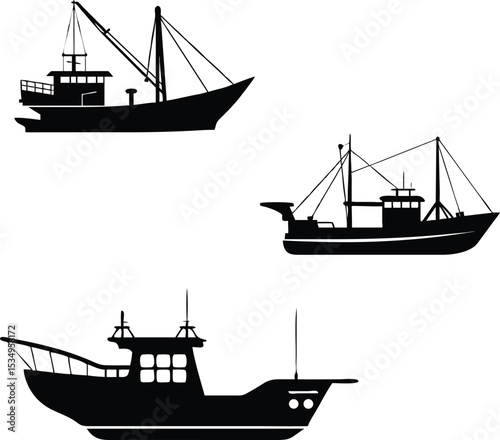 set of ships vector design