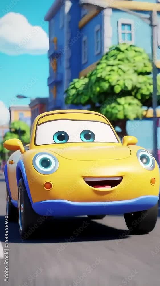 car 3D cute character animation 