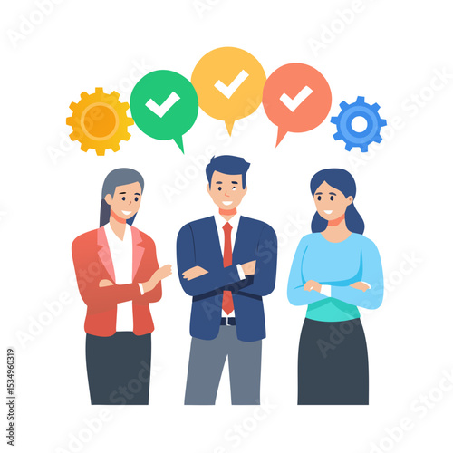 Successful business team collaboration and planning