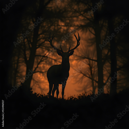silhouette of a deer