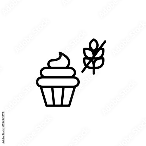 and gluten free symbol. Dietary restrictions, food labelling. Pixel perfect, editable stroke vector icon