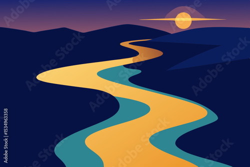 Serene Night River A Journey Through Tranquil Landscape