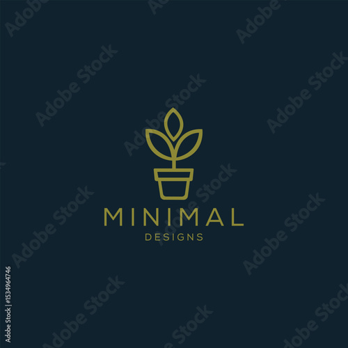 Environmental Creative green leaves in herbal life line art logo concept