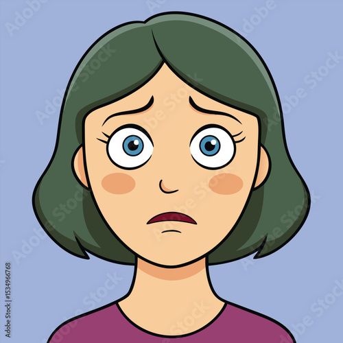 Feeling Anxious? An Illustration of a Woman Showing **Emotion** and Worry