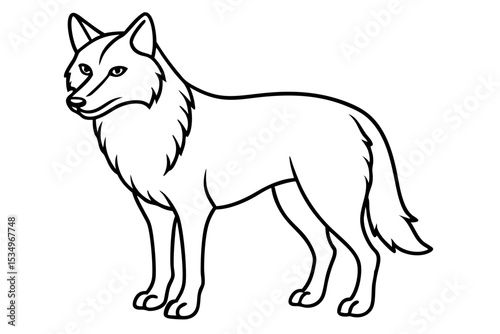 Wild Wolf Outline