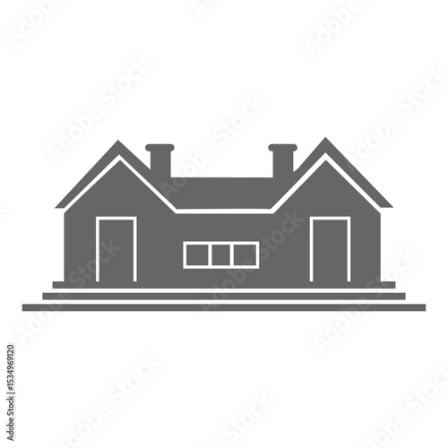 classic house icon gray color