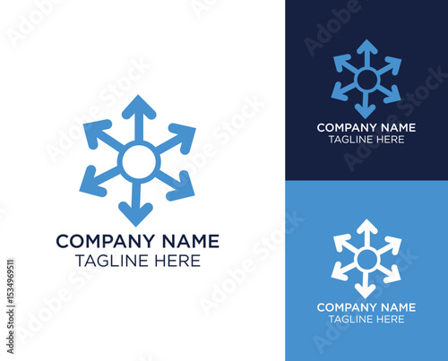 Abstract technology company logo design