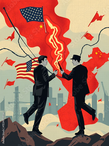 Illustrating the economic war between the USA and China
