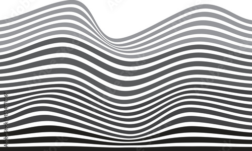 semless abstract greay ash and black horizontal wave distorting line pattern for Art deco vector illustration. textile, fashion, wallpaper, background,