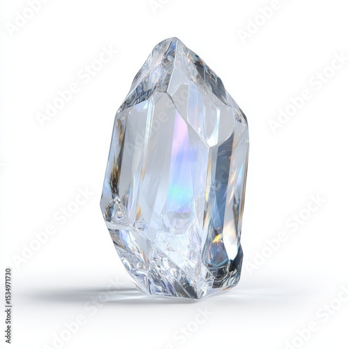 Radiant crystal with brilliant facets and shimmering reflections.