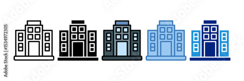 Corporate Building Icon Element For Design