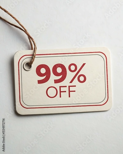 99% discount tag for ultimate clearance promotions, digital blowout sales, ecommerce mega deals, and commercial marketing campaigns targeting high-engagement product conversions