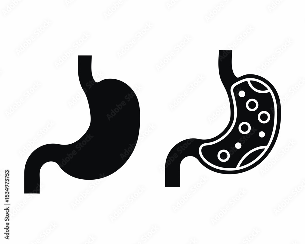 Fototapeta premium Stomach icon silhouette vector illustration