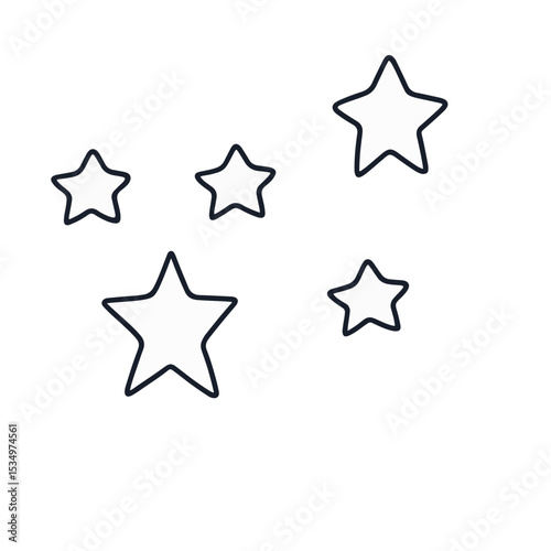 Minimalist chalk sketch of stars on white background, simple elegance