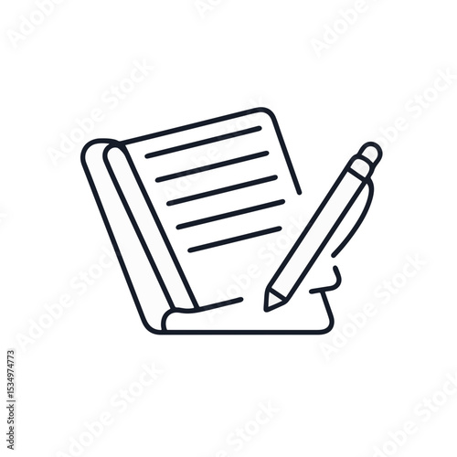 Minimalist breastfeeding journal icon with pen on table, nurturing concept