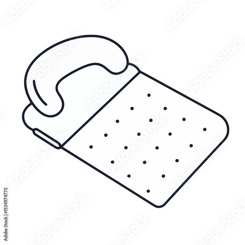Minimalist nursing pillow icon near baby blanket, comfort and care