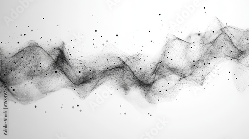 Grey particles on white background representing design, technology, and digital concepts in clean minimal style 