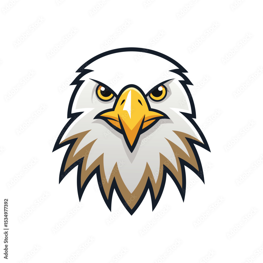 Obraz premium Minimal Bald Eagle icon vector illustration isolated on white background