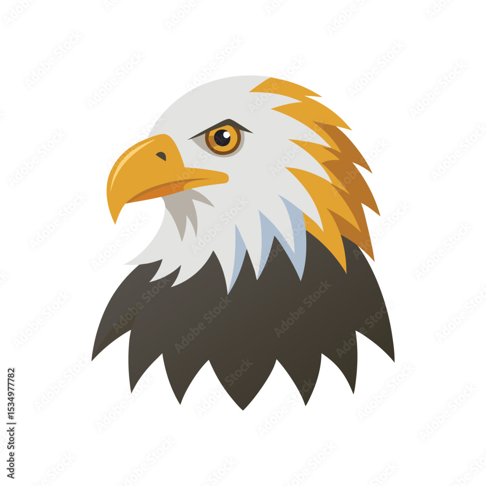 Obraz premium Minimal Bald Eagle icon vector illustration isolated on white background