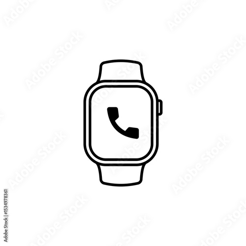 smartwatch icon,  with phone sign . vector illustration
