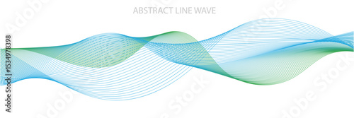 Abstract  wave lines on white background. Curved wavy line, smooth stripe. Thin line wavy abstract background. Digital frequency track equalizer. Vector illustration in eps 10.