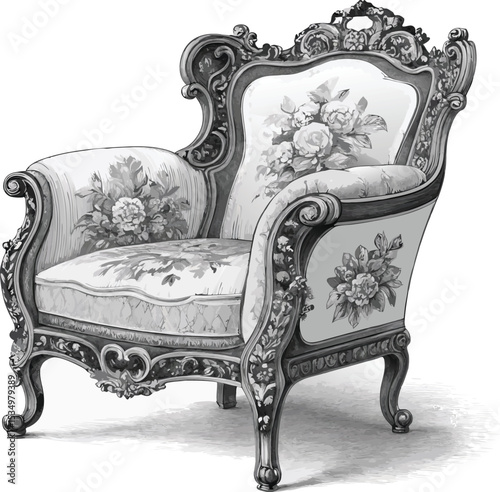 antique armchair isolated on white