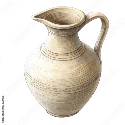 Ancient Clay Water Pitcher