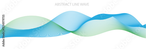 Abstract  wave lines on white background. Curved wavy line, smooth stripe. Thin line wavy abstract background. Digital frequency track equalizer. Vector illustration in eps 10.