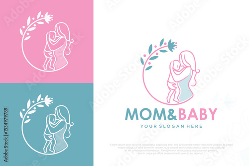 pregnant woman logo design . vector illustration