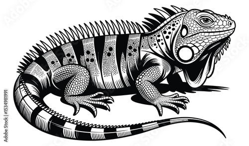 Iguana Reptile Illustration – Wildlife Animal Design

