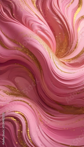 Aesthetic pink mobile wallpaper with gold glitter design for a stylish and elegant phone background

