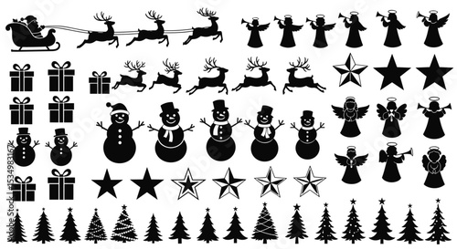 Celebrating the Holiday Season with Festive Decorations Featuring Classic Christmas Symbols and Joyful Imagery