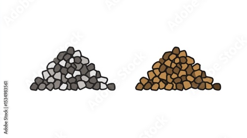 Gravel icon in filled and outline styles