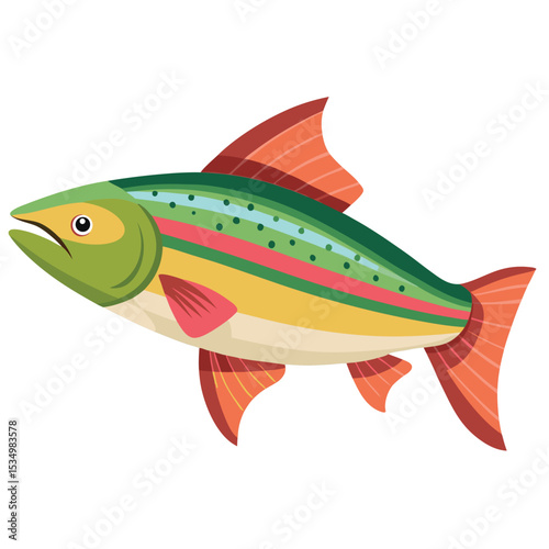 Colorful Salmon Illustration