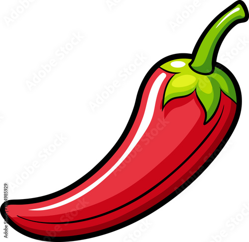 cartoon red chili pepper illustration vector graph (1).eps