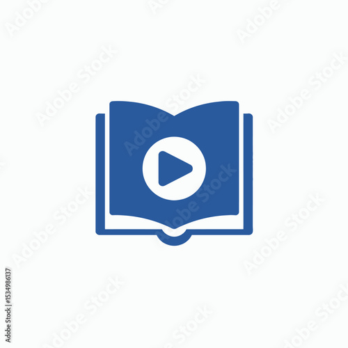 A blue icon shows an open book with a play button