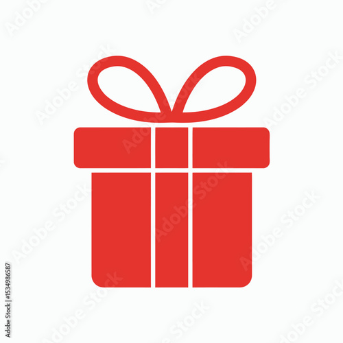 A red gift box with a ribbon bow sits against a plain white background