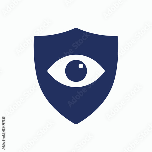 Navy shield icon with a white eye in the center