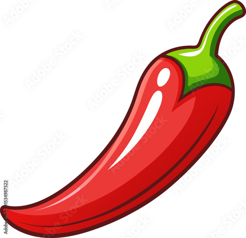 cartoon red chili pepper illustration vector graph.eps