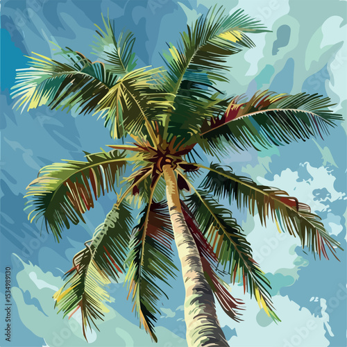 illustration, tropical, nature, summer, beach, exotic, leaf, jungle, plant, tree, decoration, palm, background, graphic, design, branch, forest, landscape, garden, print, wallpaper, tropic, pattern, 