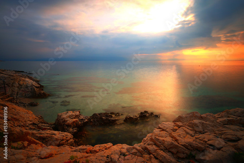 stunning summer landscape, popular croatian place - near Pula, Rabac resort,  Croatia, Europe, Istria,,, exclusive - this image is sold only on Adobe stock