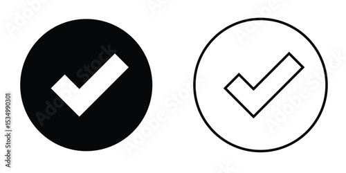 Design of check mark icons in contrasting colors, emphasizing simplicity and clarity for various applications