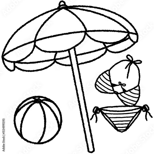 beach ball and umbrella
비키니와 파라솔