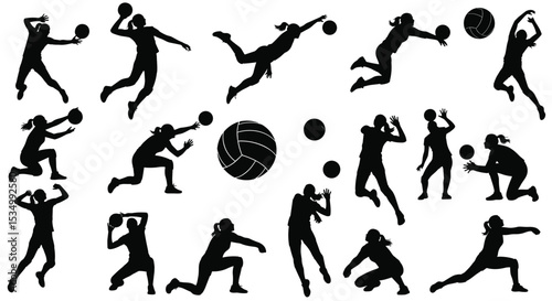 The Essence of Teamwork and Determination Volleyball Players on the Court