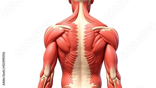 Human Anatomy: Detailed View of Back and Shoulder Muscles