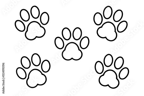 Pet Pawprint bandle set Vector Illustrations
