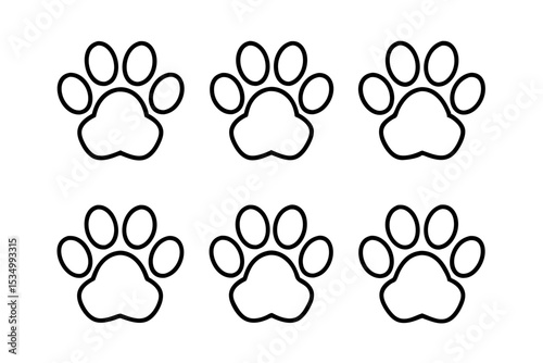 Pet Pawprint bandle set Vector Illustrations
