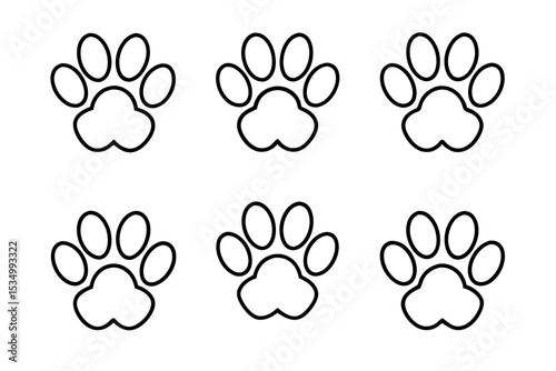 Pet Pawprint bandle set Vector Illustrations