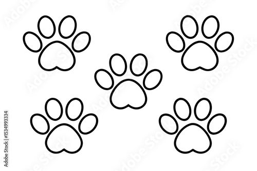 Pet Pawprint bandle set Vector Illustrations